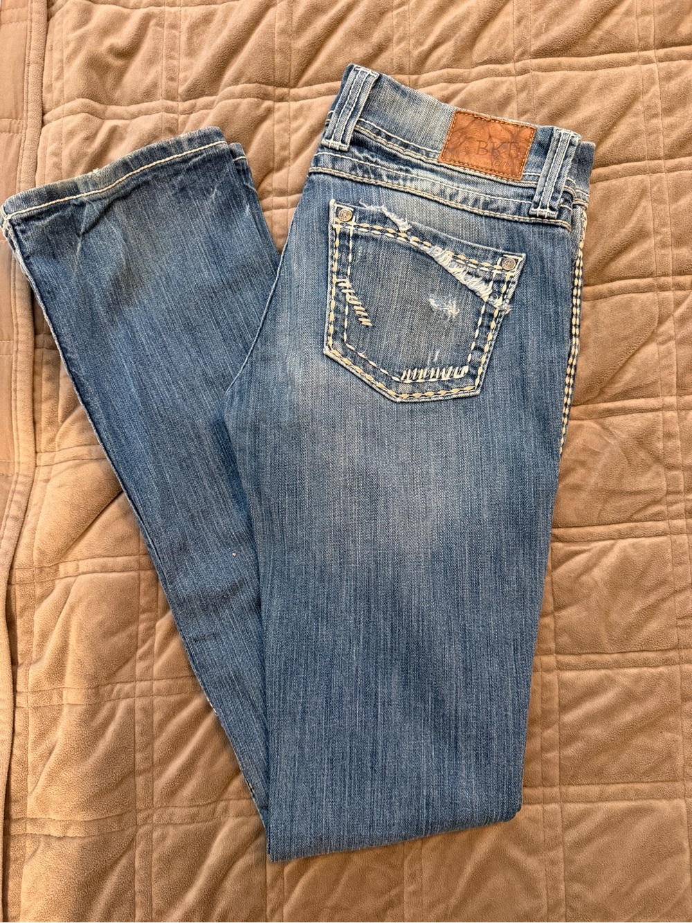 BKE Stella Slim Boot Low Rise Distressed Jeans 27L